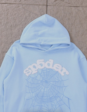 Sp5der 555 Blue Web Hoodie