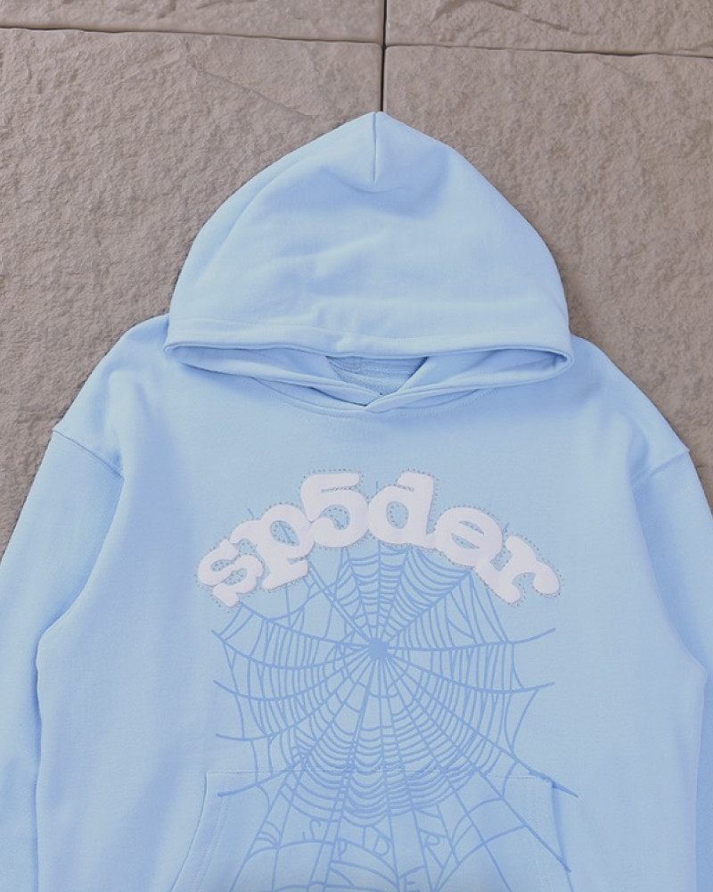 Sp5der 555 Blue Web Hoodie