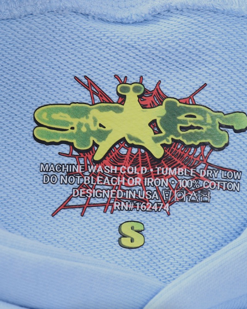 Sp5der 555 Blue Web Hoodie