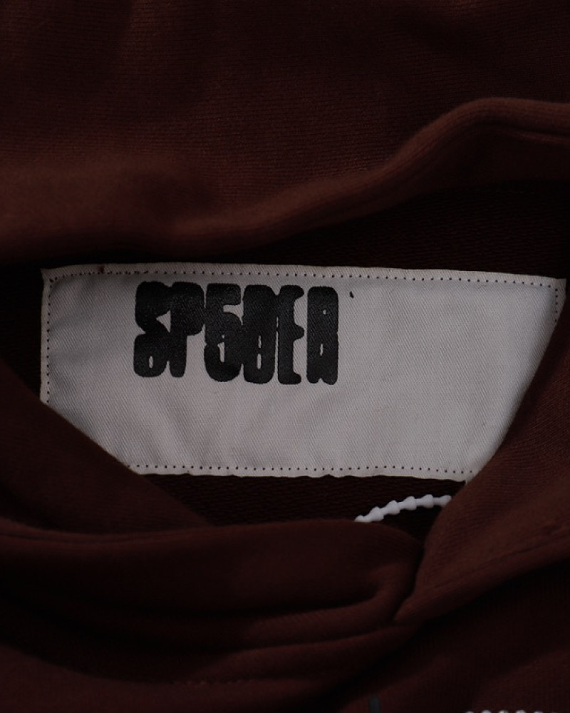 Sp5der 555 Brown Web Hoodie