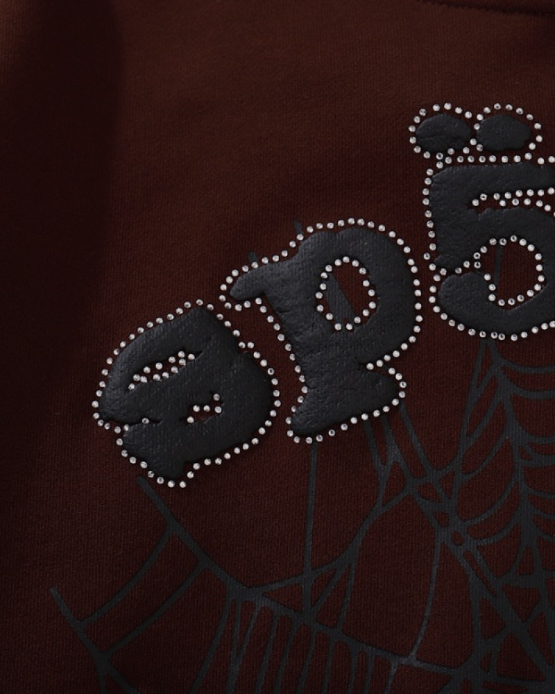 Sp5der 555 Brown Web Hoodie